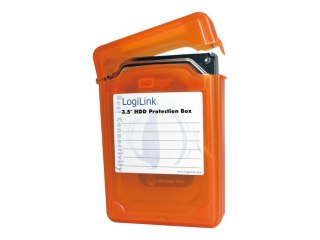 LogiLink - Kaseta ochronna napędu dysku twardego - pojemność: dysk twardy (3.5") - pomarańczowy