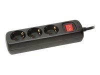 LogiLink - Linka zasilania - AC 250 V - 3500 wat - złącza wyjściowe: 3 - 1.4 m przewód - Niemcy - czarny