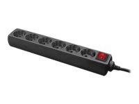 LogiLink - Linka zasilania - AC 250 V - 3500 wat - złącza wyjściowe: 6 - 1.4 m przewód - Niemcy - czarny