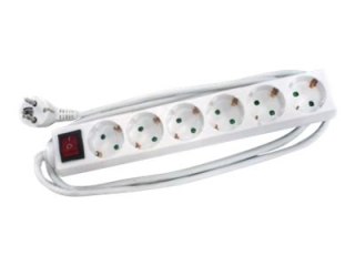 LogiLink - Linka zasilania - AC 250 V - 3500 wat - złącza wyjściowe: 6 - 1.5 m przewód - Niemcy