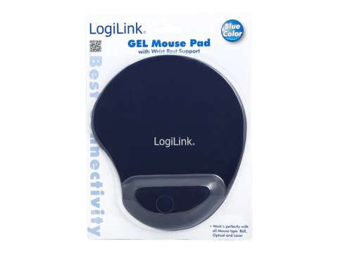LogiLink - Podkładka pod mysz z poduszką pod nadgarstek - niebieski
