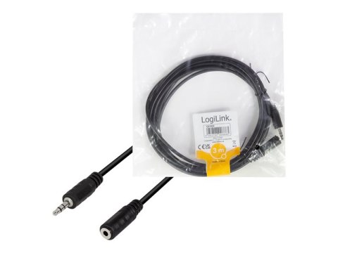 LogiLink - Przedłużacz do audio - mini-phone stereo 3.5 mm żeński do mini-phone stereo 3.5 mm męski - 3 m - czarny