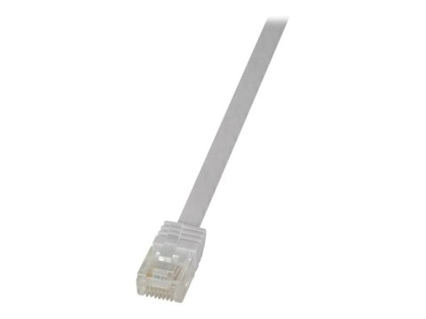 LogiLink SlimLine - Kabel krosowy - RJ-45 (M) do RJ-45 (M) - 25 cm - UTP - CAT 6 - płaski - biały