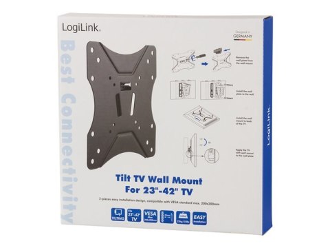 LogiLink - Uchwyt - dla panel płaski - lita stal prasowana na zimno - rozmiar ekranu: 23"-42" - montaż na ścianie