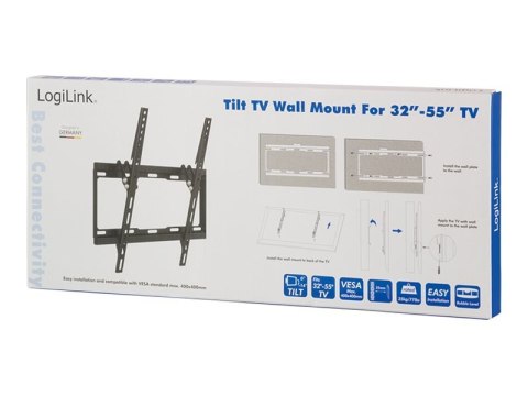 LogiLink - Uchwyt - dla panel płaski - lita stal prasowana na zimno - rozmiar ekranu: 32"-55" - montaż na ścianie
