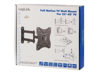LogiLink - Uchwyt - dla telewizor LCD - lita stal prasowana na zimno - rozmiar ekranu: 23"-42" - montaż na ścianie