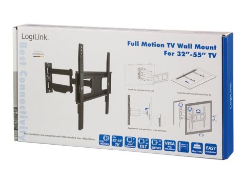 LogiLink - Uchwyt - dla telewizor LCD - lita stal prasowana na zimno - rozmiar ekranu: 32"-55" - montaż na ścianie