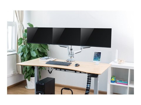 LogiLink - Zestaw do montażu - ramię regulowane - dla 3 wyświetlacze LCD - aluminium - rozmiar ekranu: 13"-32" - montaż na biurk