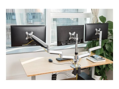 LogiLink - Zestaw do montażu - ramię regulowane - dla 3 wyświetlacze LCD - aluminium - rozmiar ekranu: 13"-32" - montaż na biurk