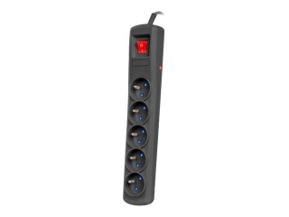 Armac R5 - Linka zasilania - AC 230 V - 2300 wat - wejście: Typ E - złącza wyjściowe: 5 (5 x Typ E) - 3 m przewód - czarny