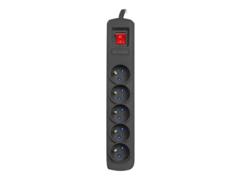 Armac R5 - Linka zasilania - AC 230 V - 2300 wat - wejście: Typ E - złącza wyjściowe: 5 (5 x Typ E) - 3 m przewód - czarny