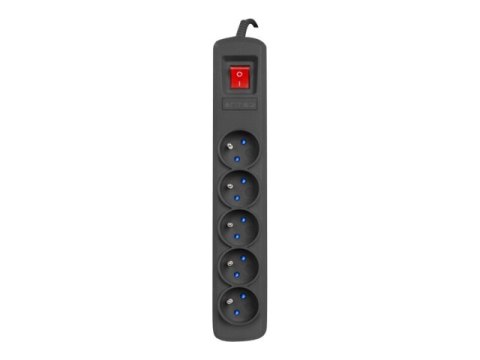 Armac R5 - Linka zasilania - AC 230 V - 2300 wat - wejście: Typ E - złącza wyjściowe: 5 (5 x Typ E) - 5 m przewód - czarny