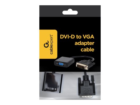 Cablexpert A-DVID-VGAF-01 - Adapter wideo - DVI-D męski do HD-15 (VGA) żeński - 20 cm - czarny - obsługa 1080p