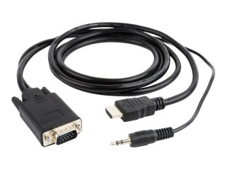 Cablexpert A-HDMI-VGA-03-10 - Kabel przejściowy - HDMI męski do HD-15 (VGA), mini-phone stereo 3.5 mm męski - 3 m - czarny - obs