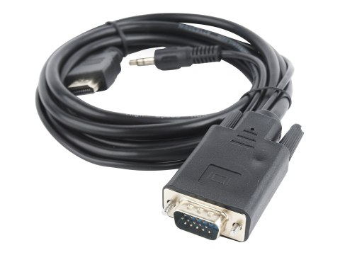 Cablexpert A-HDMI-VGA-03-10 - Kabel przejściowy - HDMI męski do HD-15 (VGA), mini-phone stereo 3.5 mm męski - 3 m - czarny - obs