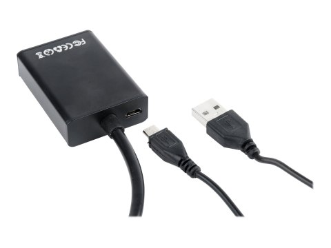 Cablexpert A-VGA-HDMI-01 - Zestaw przejściówek wideo / audio - czarny - obsługa 1080p, aktywny układ scalony