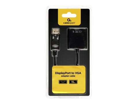 Cablexpert - Adapter wideo - DisplayPort 20-pin (M) do HD-15 (VGA) (F) - DisplayPort 1.1a - 15 cm - obsługa 1080p - czarny