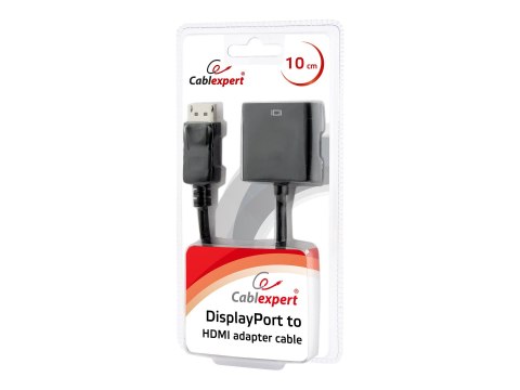 Cablexpert - Adapter wideo - DisplayPort 20-pin męski do HDMI żeński - 10 cm - czarny - obsługa 1080p
