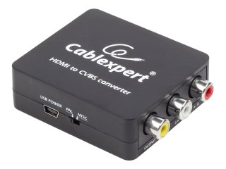 Cablexpert - Adapter wideo - HDMI, mini-USB Typ B (tylko zasilanie\) żeński do RCA żeński - obsługa 1080p