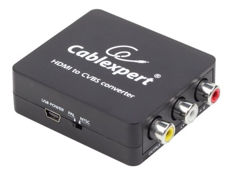 Cablexpert - Adapter wideo - HDMI, mini-USB Typ B (tylko zasilanie\) żeński do RCA żeński - obsługa 1080p