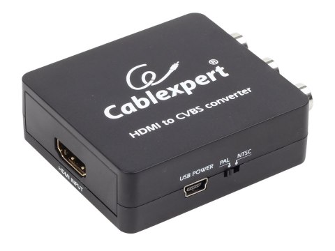 Cablexpert - Adapter wideo - HDMI, mini-USB Typ B (tylko zasilanie\) żeński do RCA żeński - obsługa 1080p