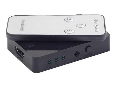 Cablexpert DSW-HDMI-34 - Przełącznik wideo/audio - 3 x HDMI - stacjonarny