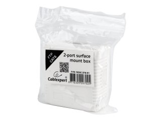 Cablexpert - Gniazdko informatyczne - CAT 6 - FTP - RJ-45 X 2 - biały