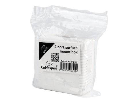 Cablexpert - Gniazdko informatyczne - CAT 6 - FTP - RJ-45 X 2 - biały