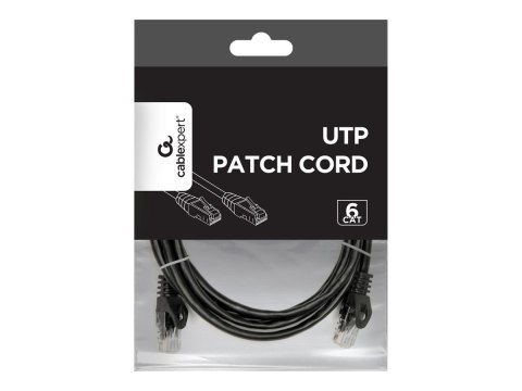 Cablexpert - Kabel krosowy - RJ-45 (M) do RJ-45 (M) - 2 m - UTP - CAT 6 - odlewany, nieruchomy - czarny