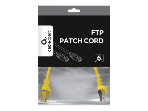 Cablexpert - Kabel krosowy - RJ-45 (M) do RJ-45 (M) - 25 cm - FTP - CAT 6 - odlewany, nieruchomy - żółty