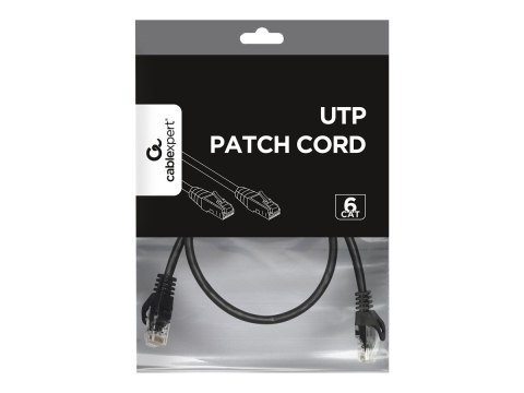 Cablexpert - Kabel krosowy - RJ-45 (M) do RJ-45 (M) - 25 cm - UTP - CAT 6 - odlewany, nieruchomy - czarny