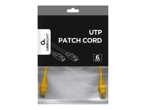 Cablexpert - Kabel krosowy - RJ-45 (M) do RJ-45 (M) - 25 cm - UTP - CAT 6 - odlewany, nieruchomy - żółty