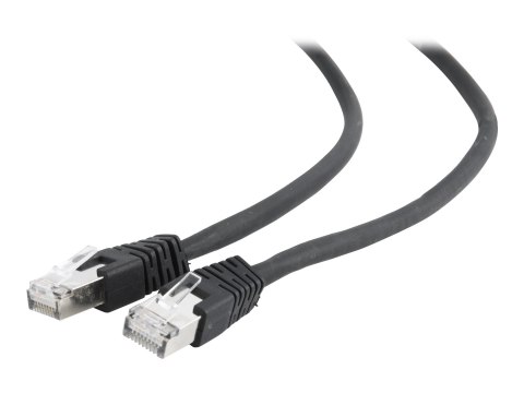 Cablexpert - Kabel krosowy - RJ-45 (M) do RJ-45 (M) - 3 m - S/FTP - CAT 6a - bezhalogenowe, odlewany - czarny