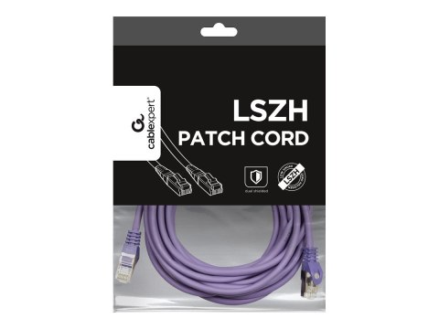 Cablexpert - Kabel krosowy - RJ-45 (M) do RJ-45 (M) - 5 m - S/FTP - CAT 6a - bezhalogenowe, odlewany - purpurowy