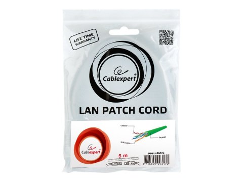 Cablexpert - Kabel krosowy - RJ-45 (M) do RJ-45 (M) - 5 m - UTP - CAT 6 - odlewany, nieruchomy - zielony
