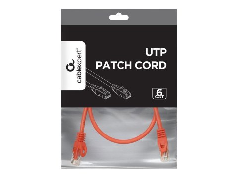 Cablexpert - Kabel krosowy - RJ-45 (M) do RJ-45 (M) - 50 cm - UTP - CAT 6 - ładowany, odlewany, nieruchomy - czerwony