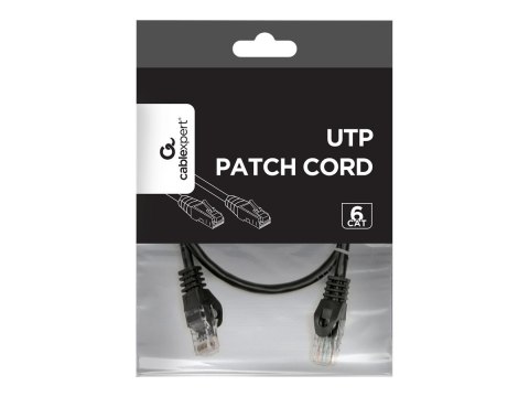Cablexpert - Kabel krosowy - RJ-45 (M) do RJ-45 (M) - 50 cm - UTP - CAT 6 - odlewany, nieruchomy - czarny