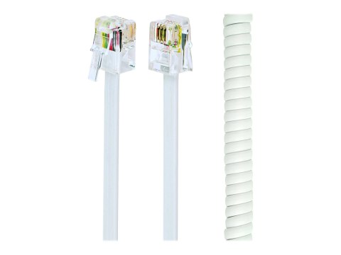 Cablexpert - Kabel zestawu słuchawkowego - RJ-10 męski do RJ-10 męski - 2 m - biały - skręcony