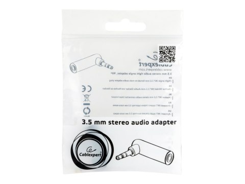 Cablexpert - Przejściówka kątowa prawa - mini-phone stereo 3.5 mm żeński do mini-phone stereo 3.5 mm męski kąt prosty