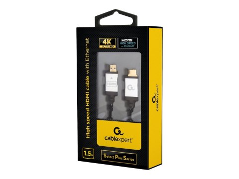 Cablexpert Select Plus Series - Duża szybkość - kabel HDMI z Ethernet - HDMI męski do HDMI męski - 1.5 m - ekranowana - obsługa 