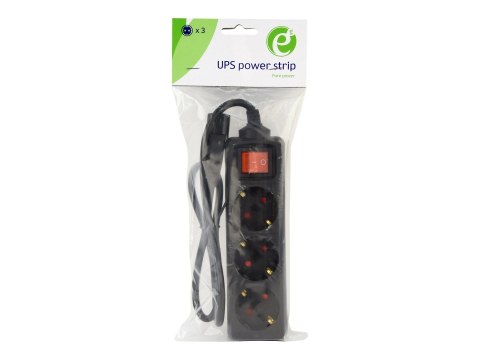 EnerGenie EG-PSU3-01 - Linka zasilania - AC 230 V - wejście: IEC 60320 C14 - złącza wyjściowe: 3 (3 x zasilanie Typ F) - 60 cm p