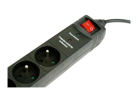 EnerGenie SPF5-C-10 - Zabezpieczenie przed przepięciem - AC 250 V - złącza wyjściowe: 5 - 3 m przewód - Francja - czarny
