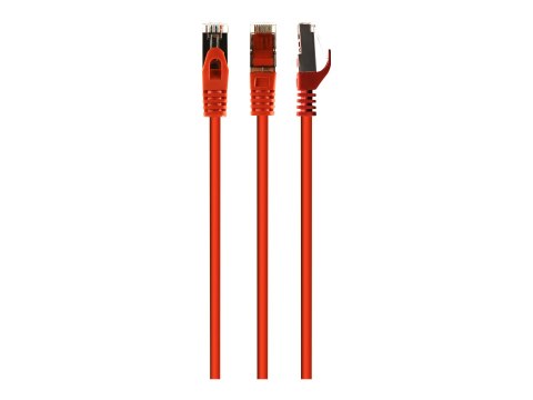 Gembird - Kabel krosowy - RJ-45 (M) do RJ-45 (M) - 2 m - S/FTP - CAT 6a - ładowany, odlewany - czerwony