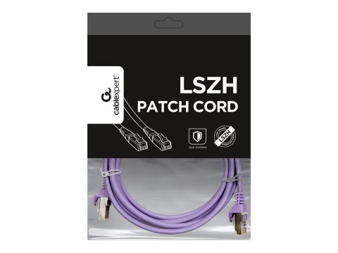 Gembird - Kabel krosowy - RJ-45 (M) do RJ-45 (M) - 2 m - S/FTP - CAT 6a - odlewany - purpurowy