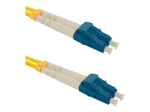 Qoltec - Kabel krosowy - LC/UPC pojedynczy-tryb (M) do LC/UPC pojedynczy-tryb (M) - 3 m - światłowód - dupleks - 9 / 125 mikronó