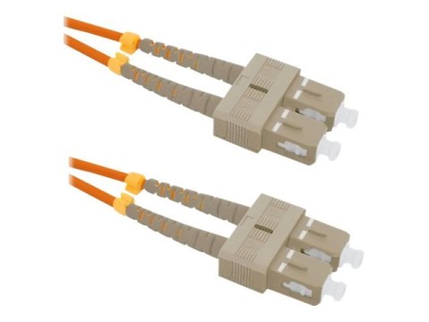 Qoltec - Kabel krosowy - SC/UPC multi-mode (M) do SC/UPC multi-mode (M) - 3 m - światłowód - dupleks - 50 / 125 mikronów - OM2 -