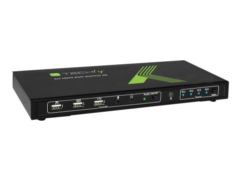 TECHly IDATA KVM-HDMI4U - Przełącznik — KVM / dźwięk / USB - 4 x KVM / dźwięk / USB - 1 użytkownik lokalny - stacjonarny