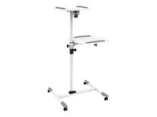 TECHly - Wózek - dla projektor / laptop - drewno, stal - szary, biały