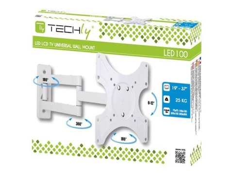 TECHly - Wspornik - dla panel płaski - biały - rozmiar ekranu: 19"-37" - montaż na ścianie