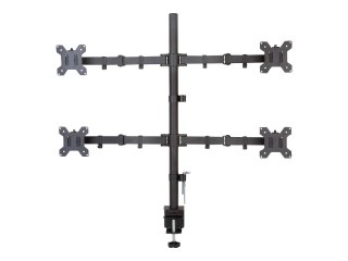 TECHly - Zestaw do montażu - dla 4 wyświetlacze LCD - czarny - rozmiar ekranu: 13"-27" - montaż na biurku